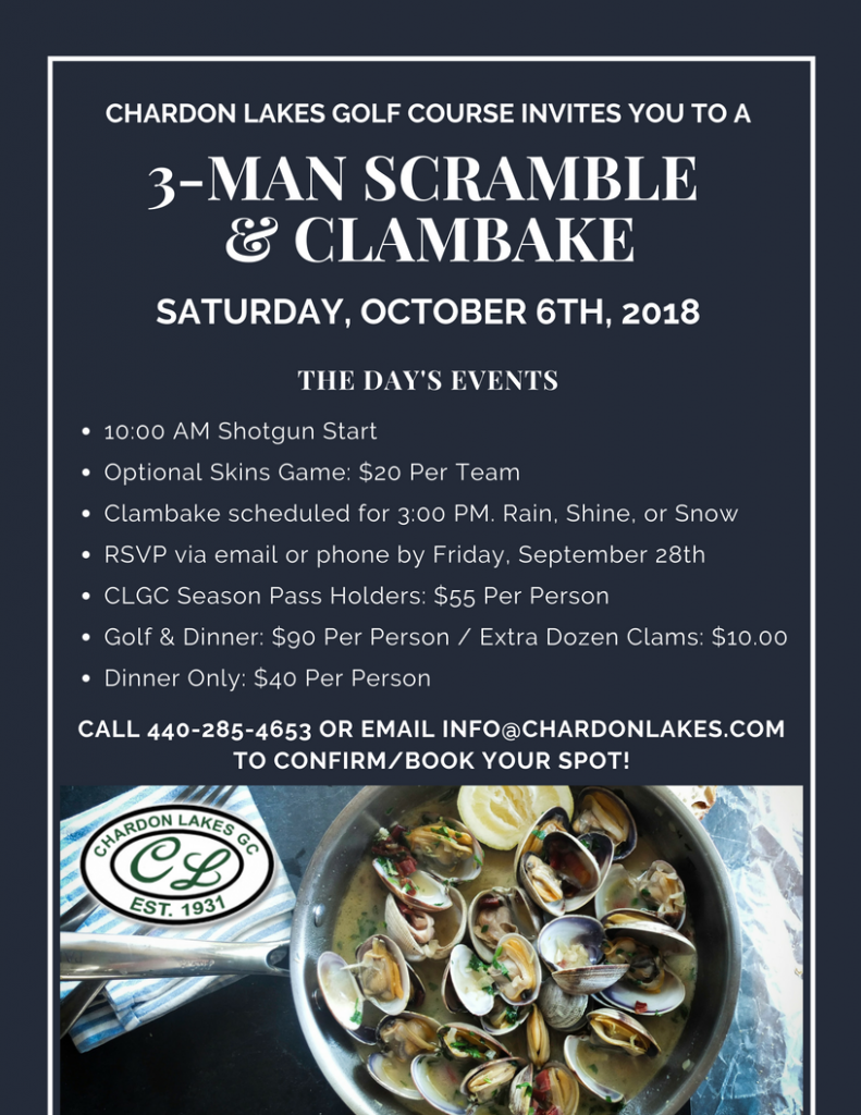 Chardon Lakes Clambake 2018 Flyer